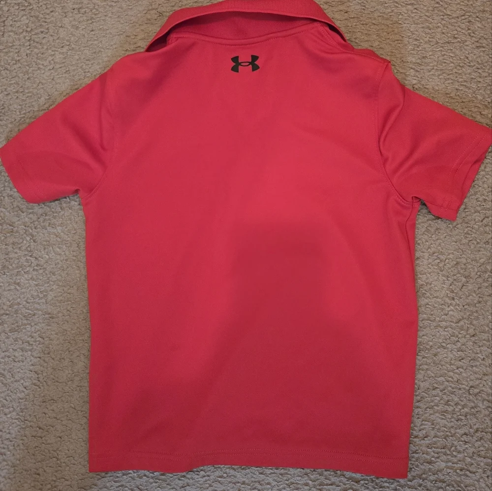 Under Armour Kids Red And Grey  Polo Shirt Size 7 And Xs - Picture 5 of 8
